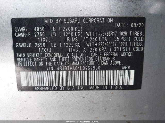 4S4BTAAC4L3262990 Subaru Outback