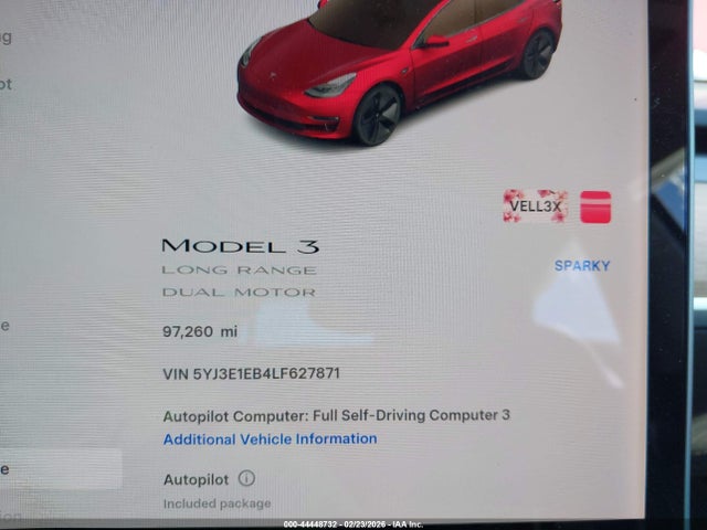 2020 TESLA MODEL 3 5YJ3E1EB4LF627871 Photo 6