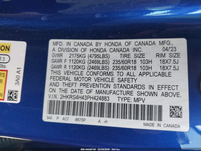 Honda Cr-v Ex Awd 2023 2HKRS4H43PH424883 Image 9