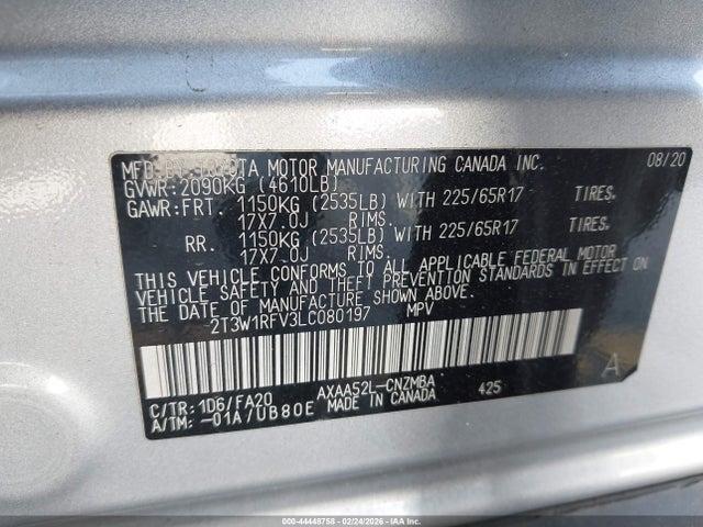 Toyota Rav4 Xle 2020 2T3W1RFV3LC080197 Image 9