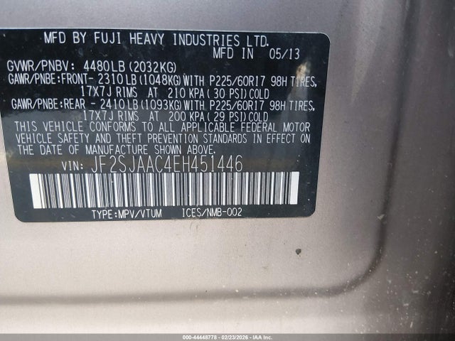 Subaru Forester 2.5i 2014 JF2SJAAC4EH451446 Image 9