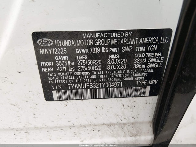 Hyundai Ioniq 9 Sel 2026 7YAMUFS32TY004971 Image 9