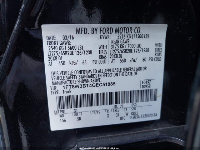 1FT8W3BT4GEC51885 Ford F-350 Lariat