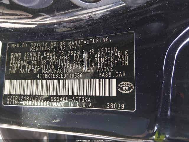 Toyota Avalon Xle Premium 2014 4T1BK1EB3EU110586 Image 9
