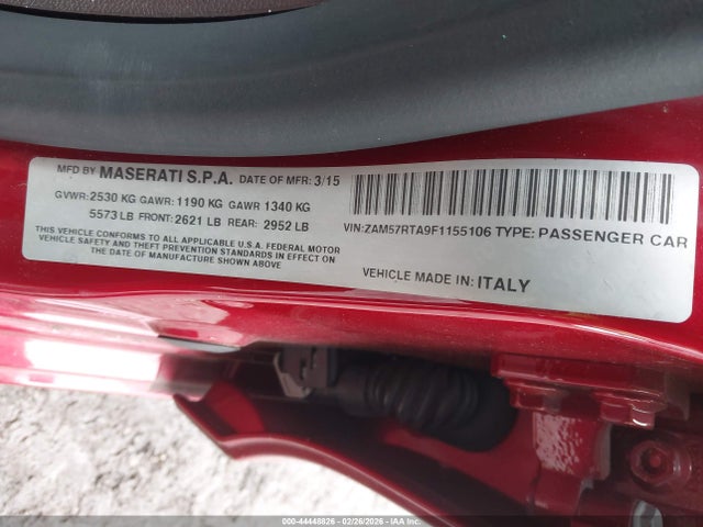 ZAM57RTA9F1155106 Maserati Ghibli S Q4