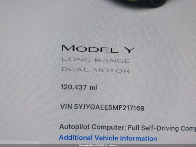 2021 TESLA MODEL Y 5YJYGAEE5MF217169 Photo 6