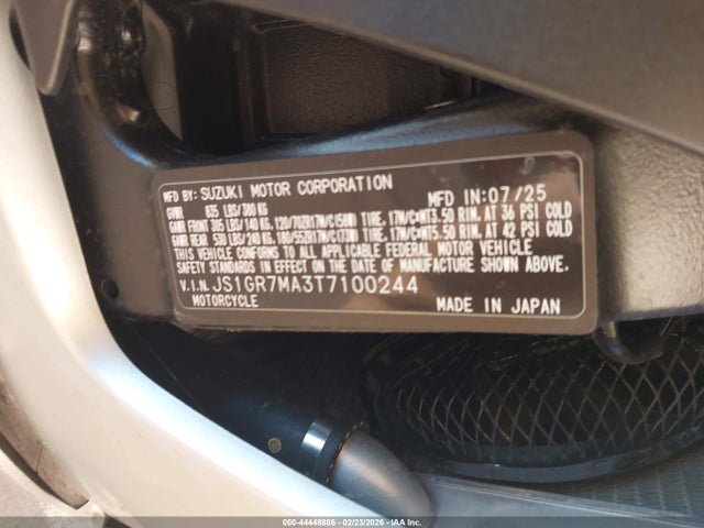 JS1GR7MA3T7100244 Suzuki GSX-R750