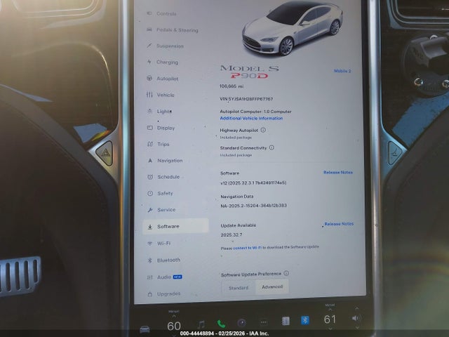 2015 TESLA MODEL S 5YJSA1H28FFP67767 Photo 6