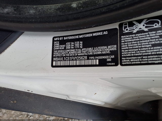 44448944 :رقم المزاد ، WBAVL1C51FVY25628 vin ، 2015 Bmw X1 Xdrive28i مزاد بيع