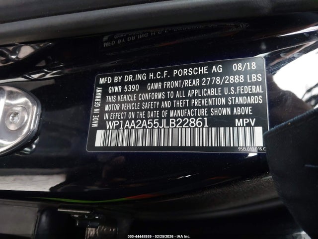 Продажа на аукционе авто 2018 Porsche Macan, vin: WP1AA2A55JLB22861, номер лота: 44448959