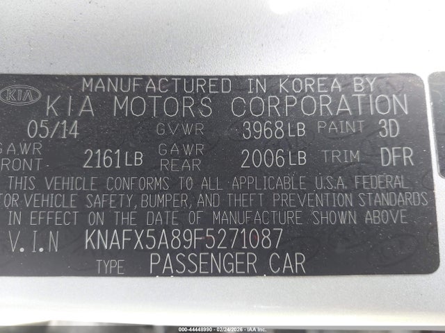 KIA FORTE EX 2015 KNAFX5A89F5271087 Image 9