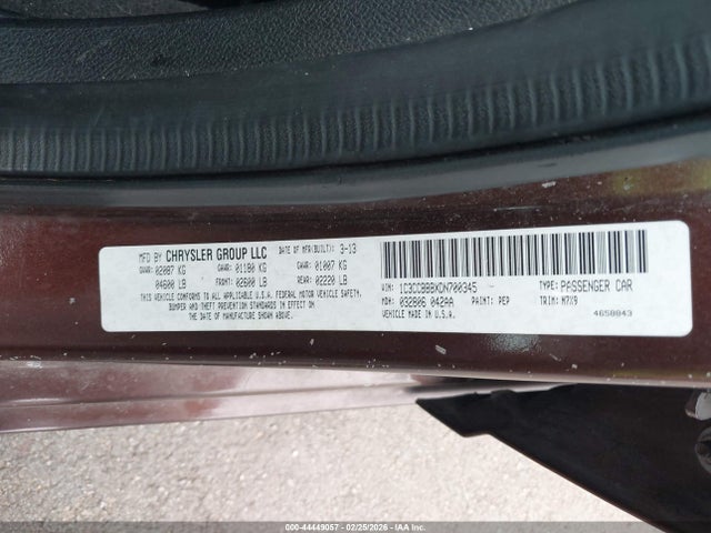 Продажа на аукционе авто 2013 Chrysler 200 Touring, vin: 1C3CCBBBXDN700345, номер лота: 44449057