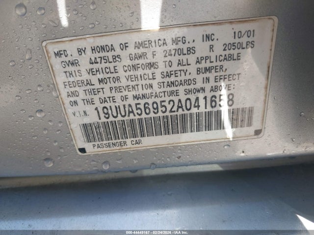 Продаж на аукціоні авто 2002 Acura Tl 3.2 Type S, vin: 19UUA56952A041658, номер лоту: 44449167