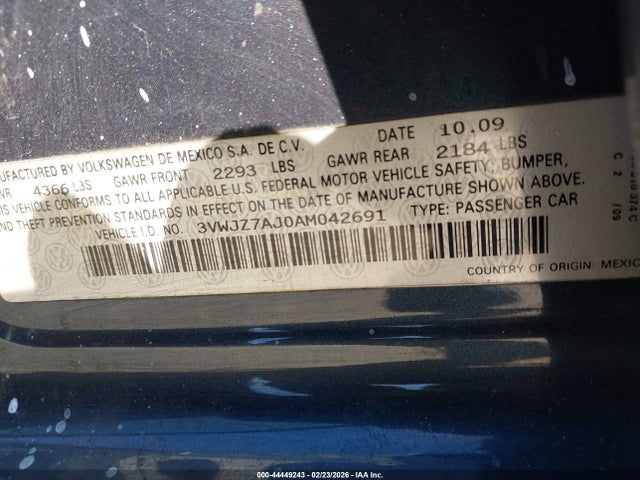 2010 VOLKSWAGEN JETTA 3VWJZ7AJ0AM042691 Photo 8