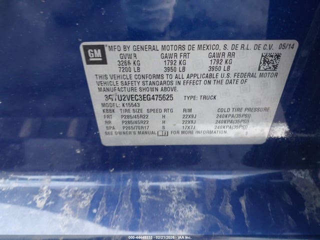 GMC Sierra 1500 Slt 2014 3GTU2VEC3EG475625 Image 9