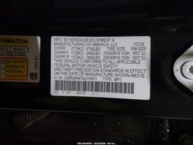 2025 HONDA CR-V 5J6RS4H47SL010911 Photo 8