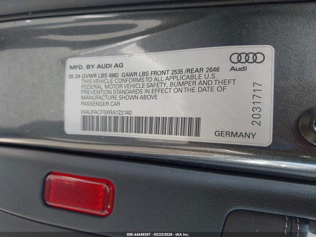 Продажа на аукционе авто 2024 Audi A5 Sportback Premium Plus 45 Tfsi Quattro S Tronic, vin: WAUFACF5XRA122140, номер лота: 44449397
