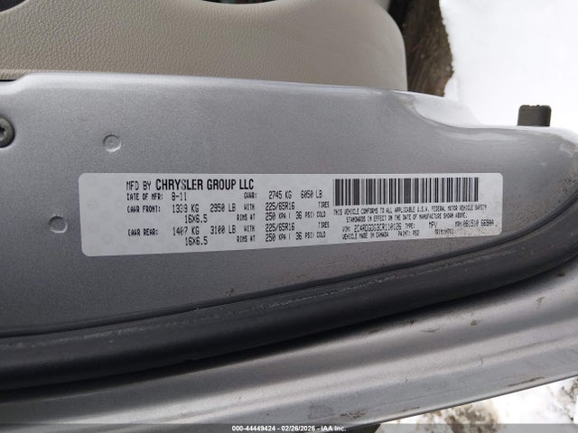 Продажа на аукционе авто 2012 Dodge Grand Caravan Crew, vin: 2C4RDGDG3CR110126, номер лота: 44449424