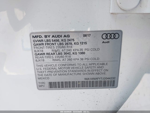 2018 AUDI Q5 WA1ANAFY7J2044232 Photo 8