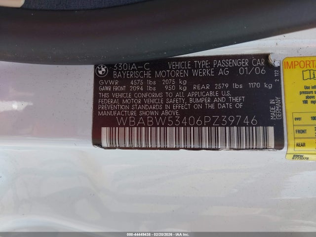 2006 BMW 330CI WBABW53406PZ39746 Photo 8