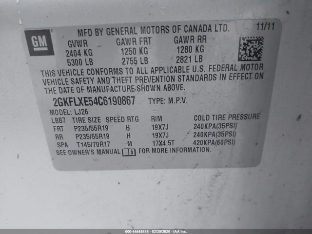 2012 GMC TERRAIN 2GKFLXE54C6190867 Photo 8