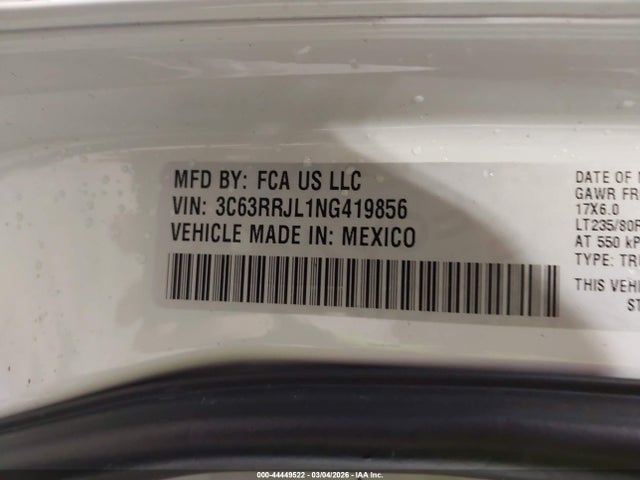44449522 :رقم المزاد ، 3C63RRJL1NG419856 vin ، 2022 Ram 3500 Laramie  4x4 8' Box مزاد بيع
