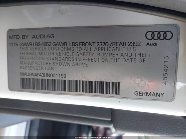 2017 AUDI A4 WAUGNAF43HN001199 Photo 8