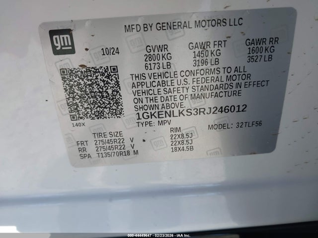 1GKENLKS3RJ246012 GMC Acadia Fwd Denali