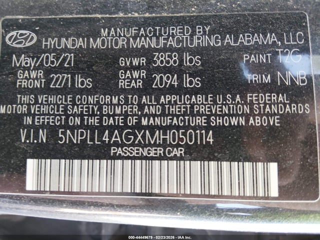 5NPLL4AGXMH050114 Hyundai ELANTRA SE