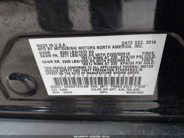2015 MITSUBISHI OUTLANDER SPORT 4A4AP4AU7FE018878 Photo 8
