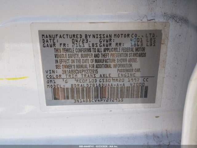 Nissan Sentra Sv Xtronic Cvt 2023 3N1AB8CV4PY272915 Image 9