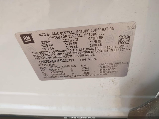 2025 Buick Envision Preferred Awd მანქანა იყიდება აუქციონზე, vin: LRBFZKE47SD090121, აუქციონის ნომერი: 44449742