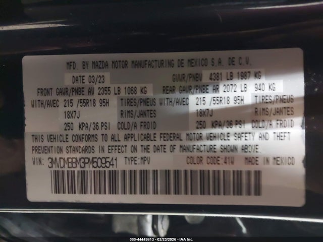 Продаж на аукціоні авто 2023 Mazda Cx-30 2.5 S Select, vin: 3MVDMBBM3PM509541, номер лоту: 44449813