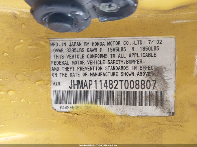 2002 HONDA S2000 JHMAP11482T008807 Photo 8