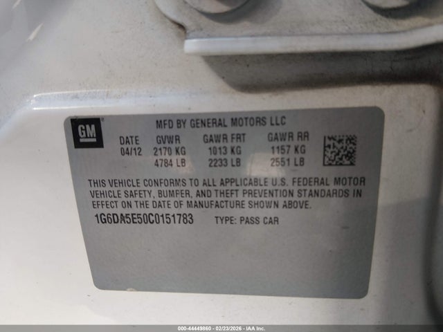 2012 CADILLAC CTS 1G6DA5E50C0151783 Photo 8