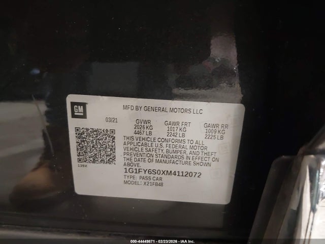 2021 CHEVROLET BOLT EV 1G1FY6S0XM4112072 Photo 8