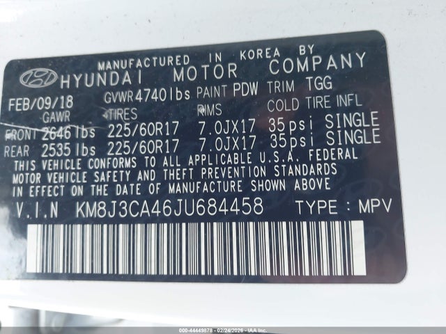 Hyundai TUCSON SEL 2018 KM8J3CA46JU684458 Image 9