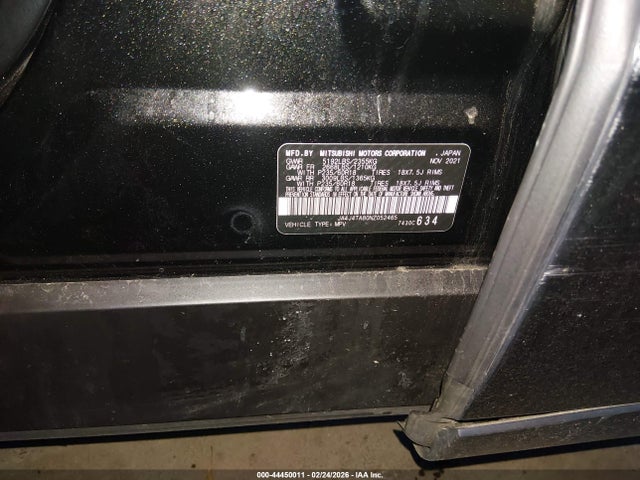 Aukcja sprzedaży 2022 Mitsubishi Outlander Es 2.5 S-awc, vin: JA4J4TA80NZ052465, numer aukcji: 44450011