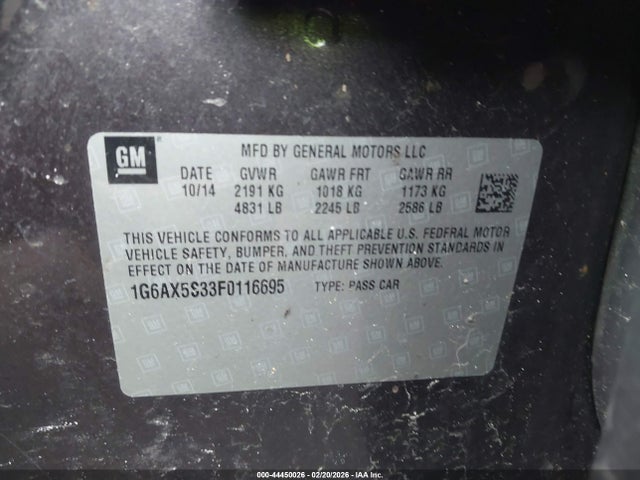 2015 CADILLAC CTS 1G6AX5S33F0116695 Photo 8