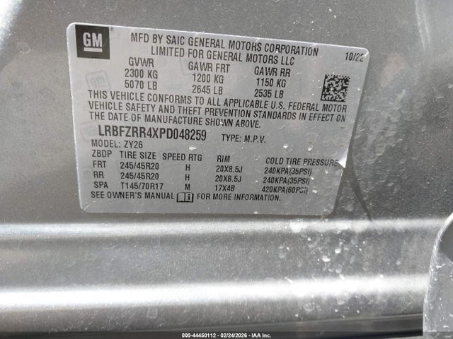 Aukcja sprzedaży 2023 Buick Envision Avenir Fwd, vin: LRBFZRR4XPD048259, numer aukcji: 44450112