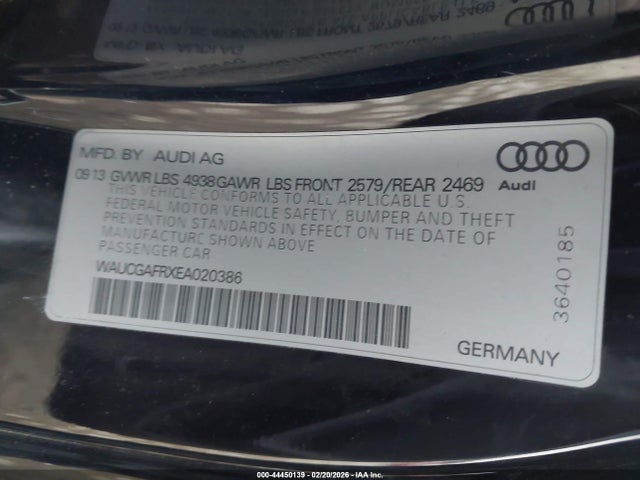 Aukcja sprzedaży 2014 Audi S5 3.0t Premium Plus, vin: WAUCGAFRXEA020386, numer aukcji: 44450139