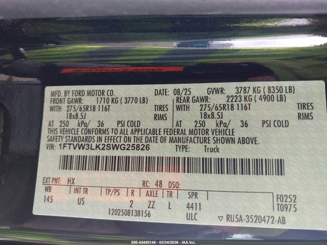 1FTVW3LK2SWG25826 Ford F-150 Lightning Xlt