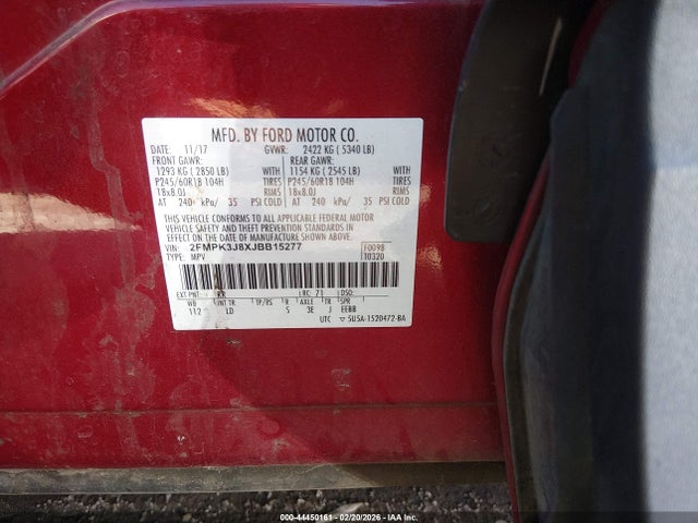 2018 FORD EDGE 2FMPK3J8XJBB15277 Photo 8