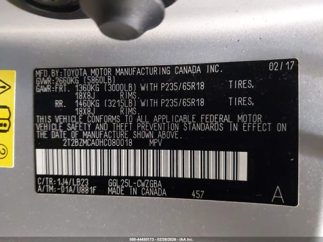 Aukcja sprzedaży 2017 Lexus Rx 350, vin: 2T2BZMCA0HC080018, numer aukcji: 44450173