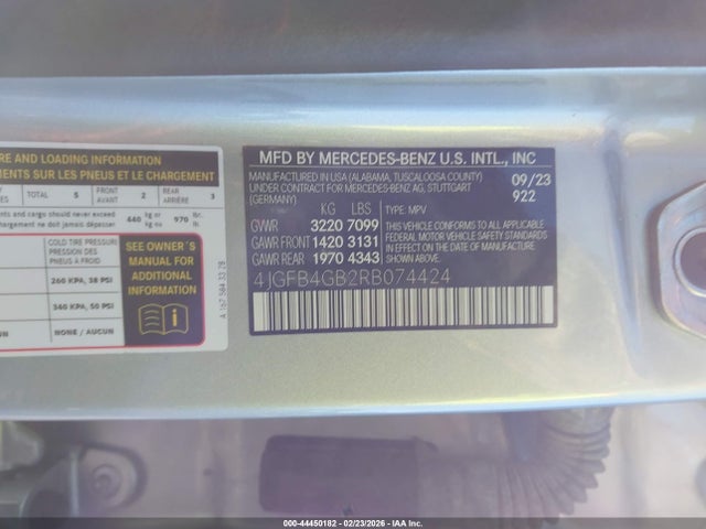 4JGFB4GB2RB074424 Mercedes-Benz Gle 450 Plug-in Hybrid 4matic
