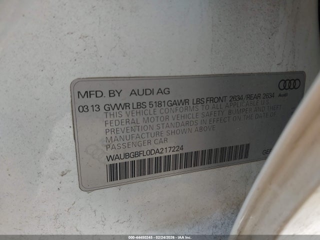 Aukcja sprzedaży 2013 Audi S4 3.0t Premium Plus, vin: WAUBGBFL0DA217224, numer aukcji: 44450245