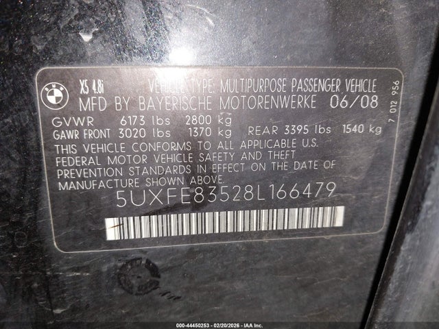 2008 BMW X5 5UXFE83528L166479 Photo 8