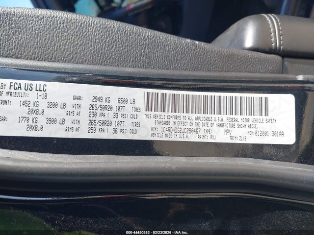 Aukcja sprzedaży 2018 Dodge Durango Gt Rwd, vin: 1C4RDHDG2JC290467, numer aukcji: 44450262