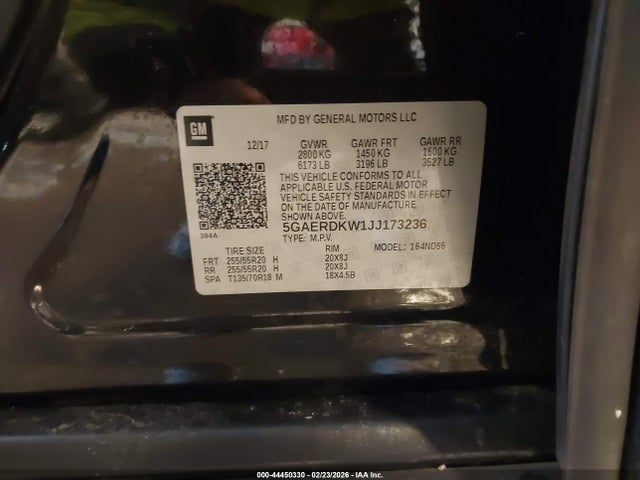 Aukcja sprzedaży 2018 Buick Enclave Avenir, vin: 5GAERDKW1JJ173236, numer aukcji: 44450330