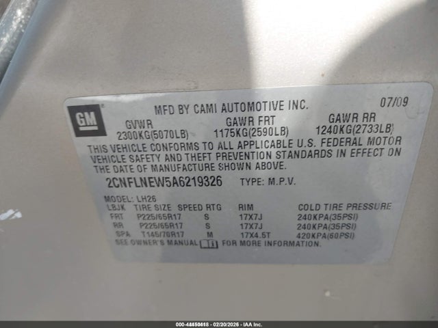 2010 CHEVROLET EQUINOX 2CNFLNEW5A6219326 Photo 8